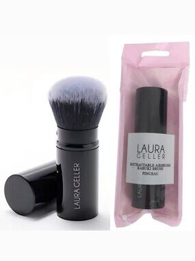 NWT Laura Geller Retractable Round Airbrush Kabuki Brush for Foundation & Blush